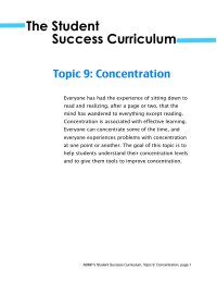Topic 9: Concentration